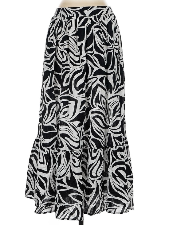 Rachel Zoe Dresses & Skirts - Rachel Zoe Black & White Abstract Print Tiered Maxi Skirt